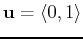 $\displaystyle \mathbf{u} = \langle 0, 1 \rangle$