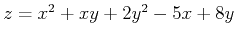 $z=x^2+xy+2y^2-5x+8y$