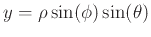 $y=\rho\sin(\phi)\sin(\theta)$