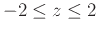 $-2 \leq z \leq 2$