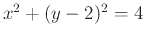 $x^2+(y-2)^2=4$