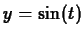 $y=\sin(t)$