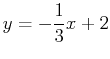 $\displaystyle y= -\frac{1}{3}x+2$