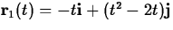 $\mathbf{r}_1(t) = -t \mathbf{i} + (t^2-2t) \mathbf{j}$