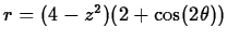 $r=(4-z^2)(2+\cos(2 \theta))$