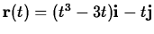 ${\bf r}(t) = (t^3-3t){\bf i} - t{\bf j}$