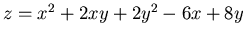$z=x^2+2xy+2y^2-6x+8y$