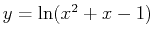 $y= \ln(x^2+x-1)$