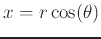 $x=r\cos(\theta)$
