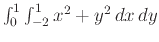 $\int_0^1 \int_{-2}^1 x^2+y^2 \,dx\, dy$