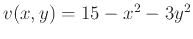 $v(x,y)=15-x^2-3y^2$