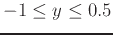 $-1 \leq y \leq 0.5$