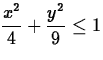 $\displaystyle \frac{x^2}{4} + \frac{y^2}{9} \leq 1$