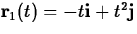 $\mathbf{r}_1(t) = -t \mathbf{i} + t^2 \mathbf{j}$