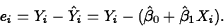 \begin{displaymath}
e_i=Y_i-\hat{Y}_i=Y_i-(\hat{\beta}_0+\hat{\beta}_1 X_i).\end{displaymath}